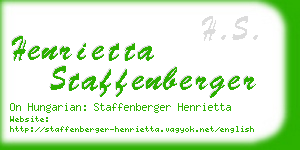 henrietta staffenberger business card